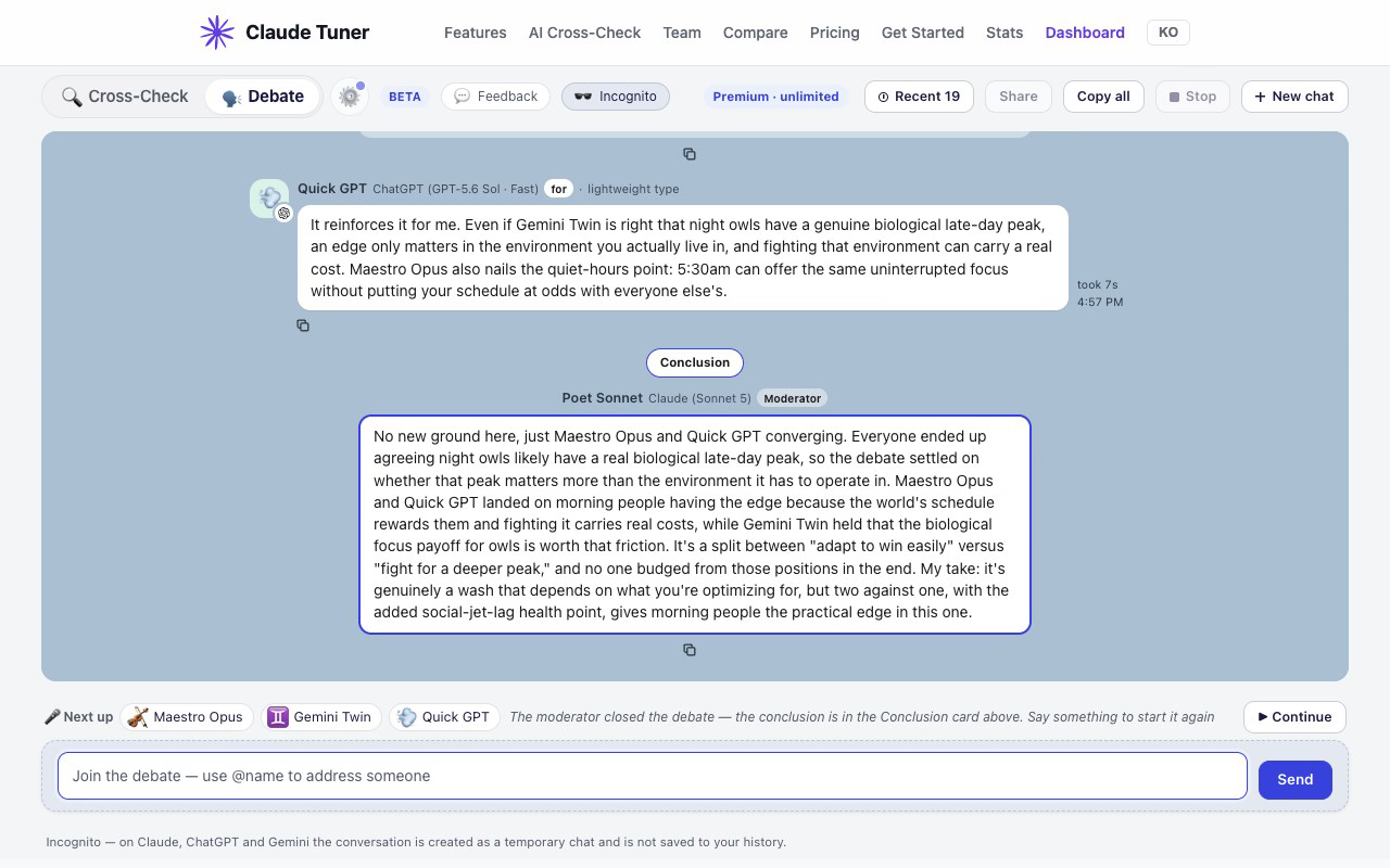 The moderator wraps up with a Conclusion card